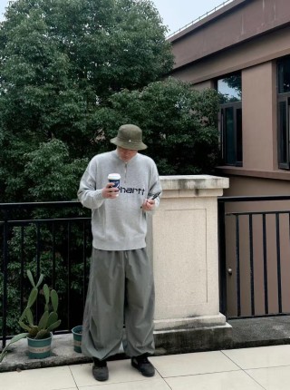 Carhartt Grey Logo Crewneck Knit Sweater view 6