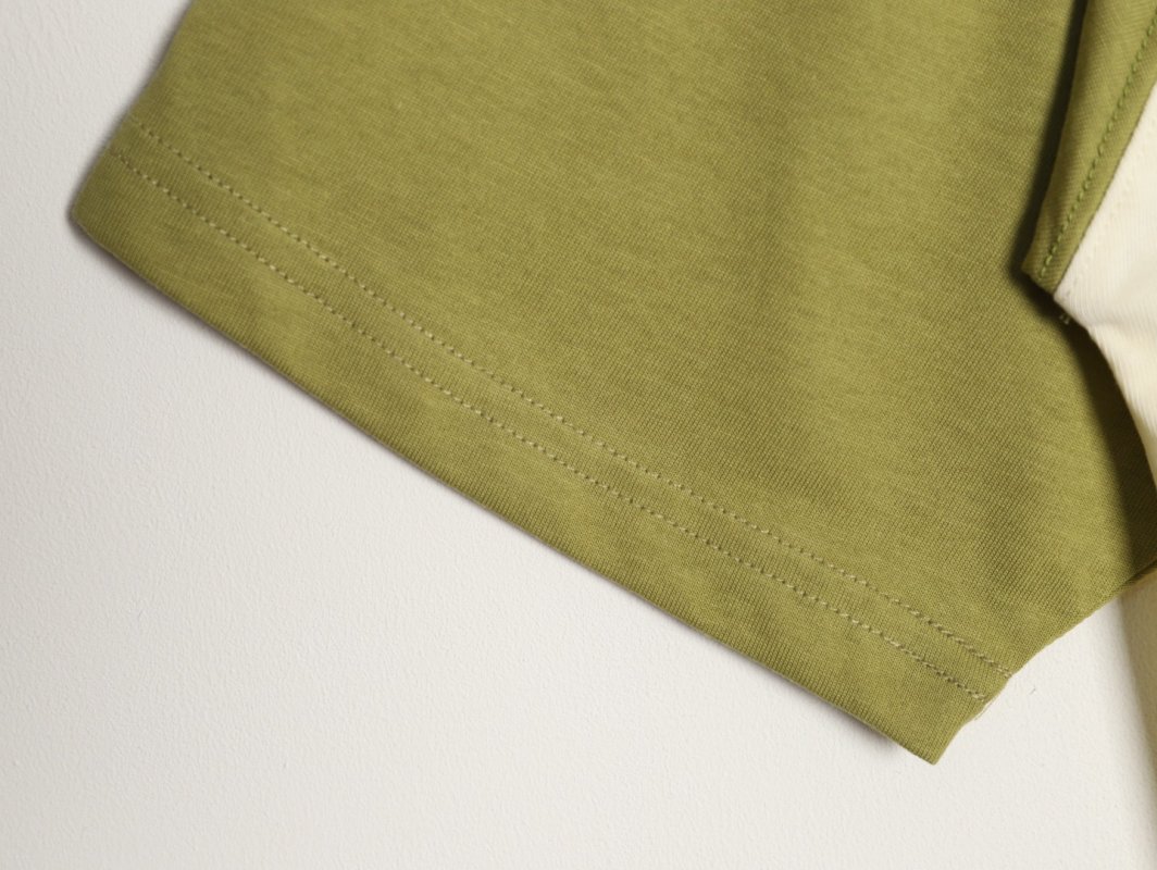Lime Green & White Colour-Block Short Sleeve T-Shirt view