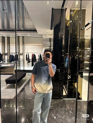 Gucci GG Monogram Polo T-Shirt Navy & Cream view 8
