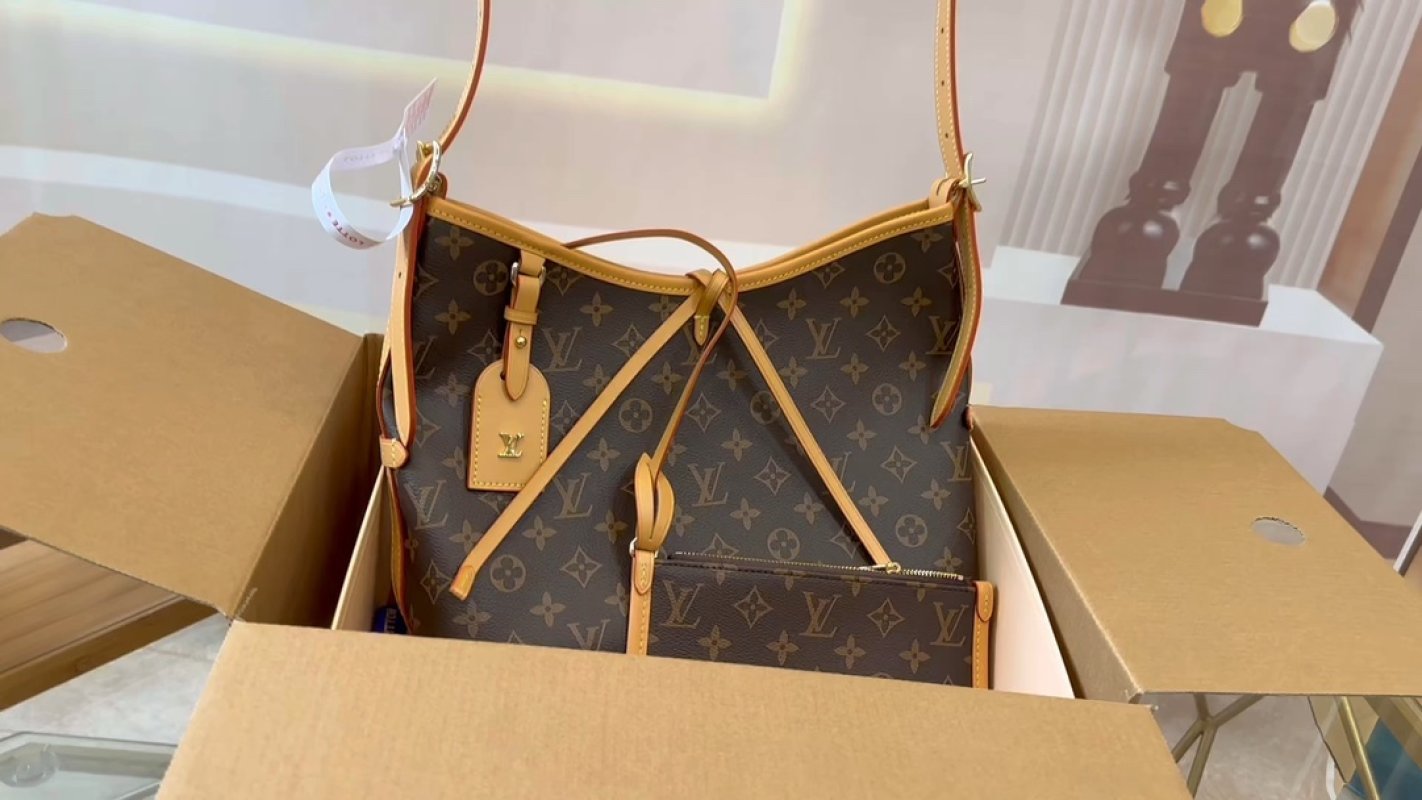 Louis Vuitton Monogram Canvas Shoulder Bag Brown