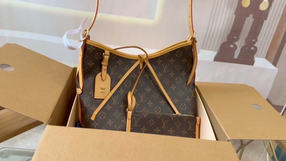 Louis Vuitton Monogram Canvas Shoulder Bag Brown