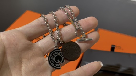 Hermès Chaine d'Ancre Silver Pendant Necklace