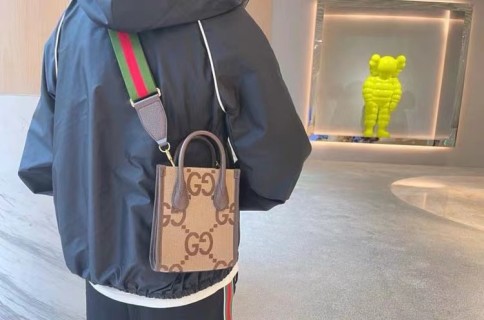 Gucci Black Nylon Hooded Jacket with Web Stripe view 3