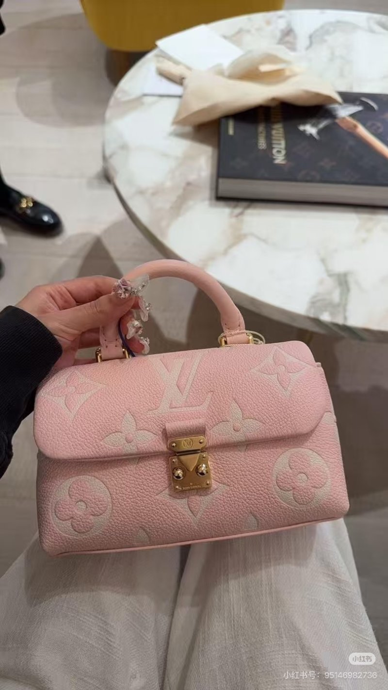 Louis Vuitton Monogram Embossed Pink Leather Shoulder Bag
