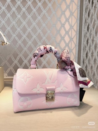 Louis Vuitton Monogram Embossed Pink Leather Shoulder Bag view 3