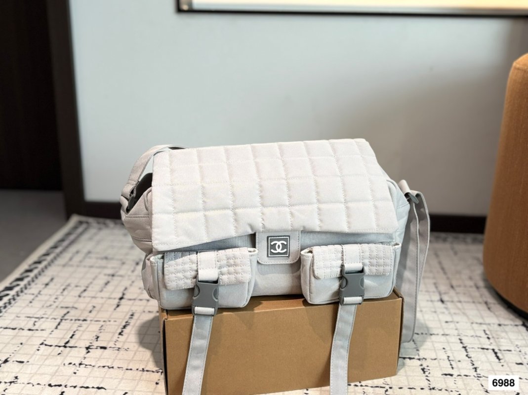 Chanel 24SS Camera Bag White Quilted Crossbody