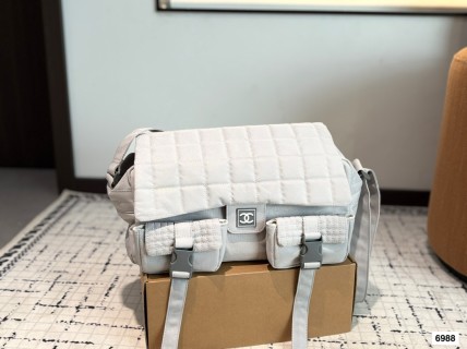 Chanel 24SS Camera Bag White Quilted Crossbody
