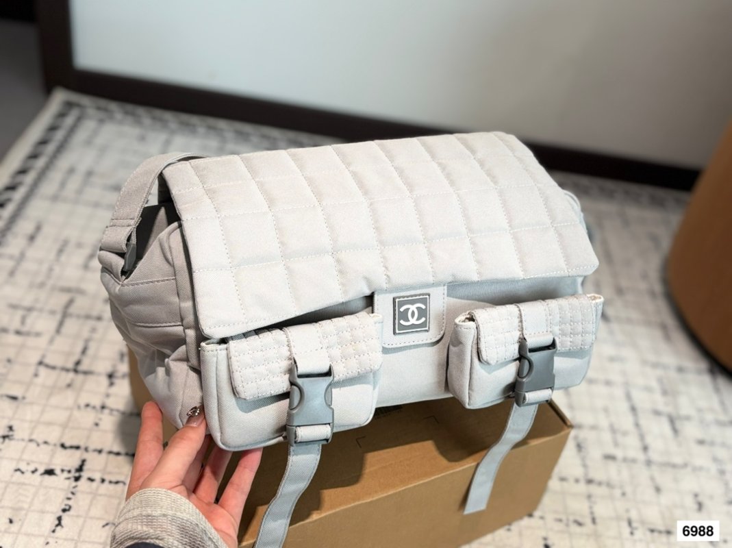 Chanel 24SS Camera Bag White Quilted Crossbody view