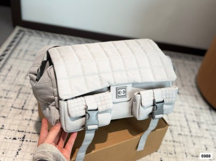 Chanel 24SS Camera Bag White Quilted Crossbody view 5