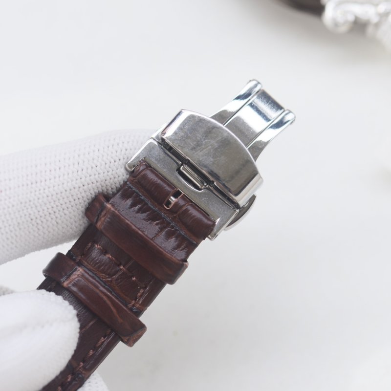 Rolex Perpetual Gold Tonneau Watch - Brown Leather view