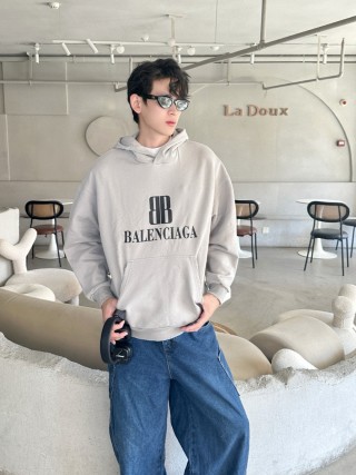 Balenciaga BB Logo Hoodie Beige view 8