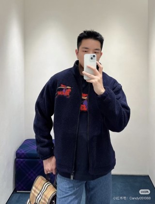 Navy Fleece Zip Jacket with Red Graphic Print view 3