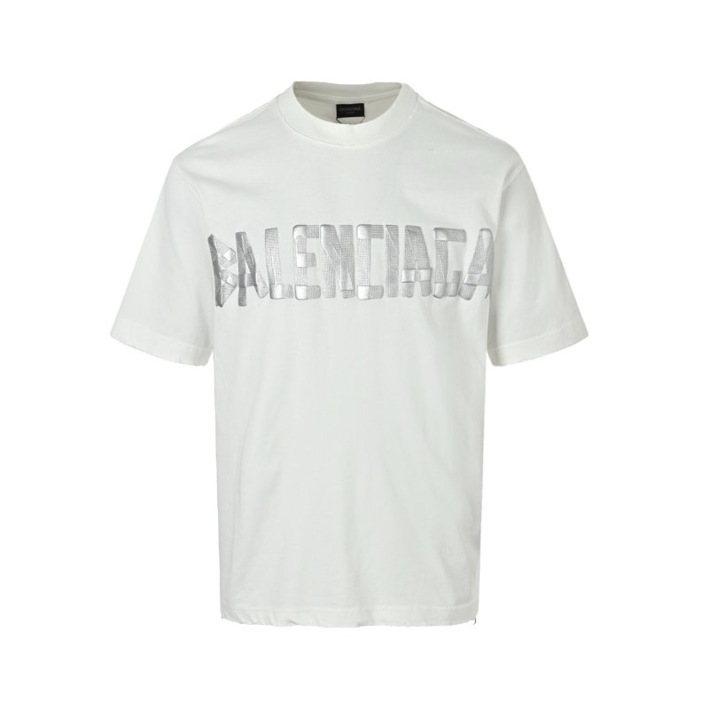 Balenciaga White Logo Print Short-Sleeve T-Shirt view