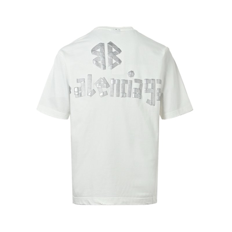 Balenciaga White Logo Print Short-Sleeve T-Shirt view