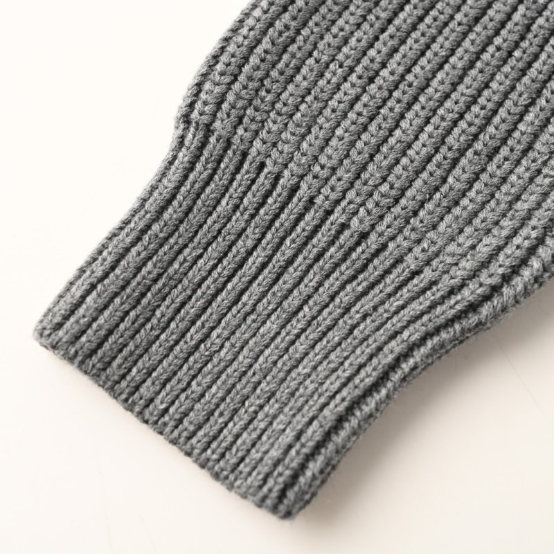 Grey Ribbed Knit Sweater with Sleeve Straps view