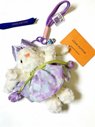 Louis Vuitton Angor Forest Plush Keychain Purple view 7