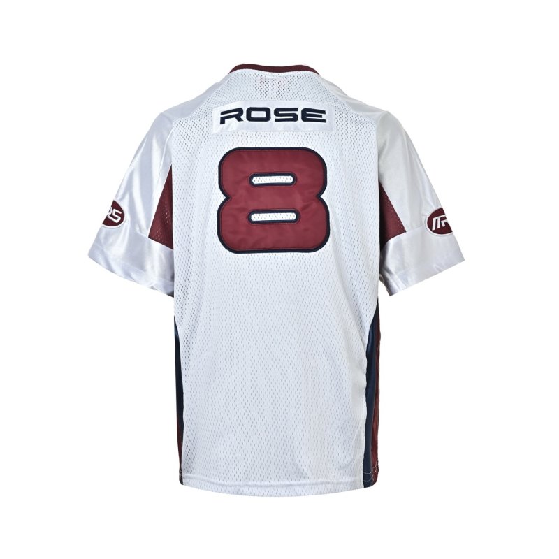Oversized Mesh Sports T-Shirt White Red Number 8 view