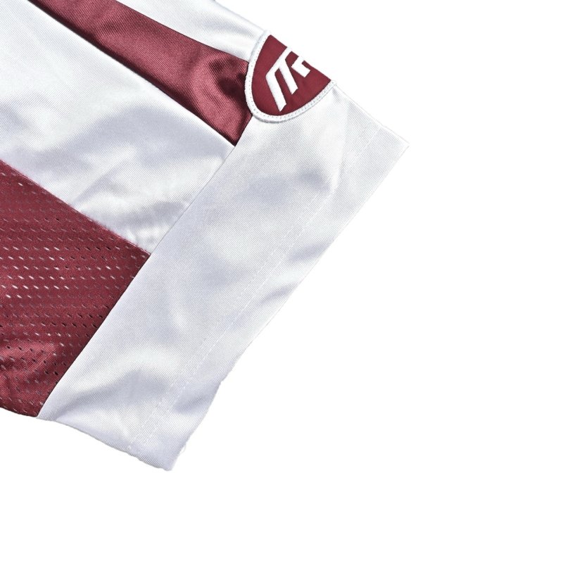 Oversized Mesh Sports T-Shirt White Red Number 8 view