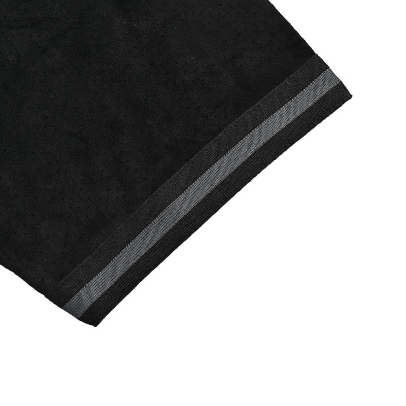Black Button-Up Short Sleeve Tee with Embroidered Chest Logo view