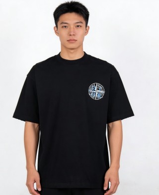Stone Island Black Compass Logo T-Shirt view 2