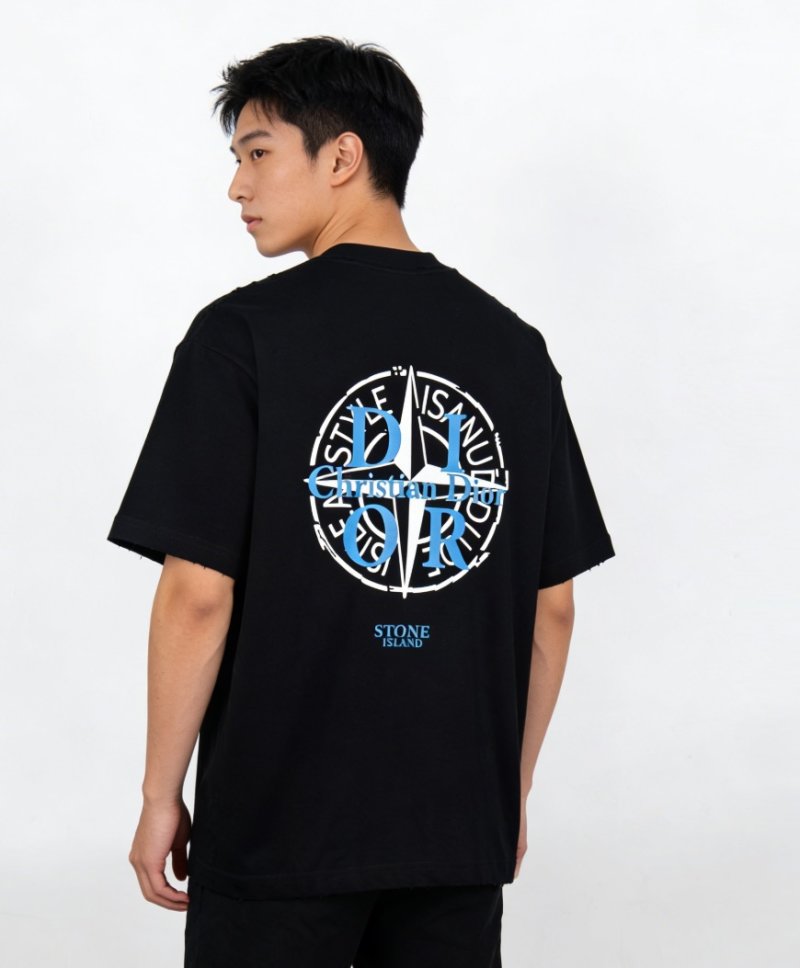 Stone Island Black Compass Logo T-Shirt view