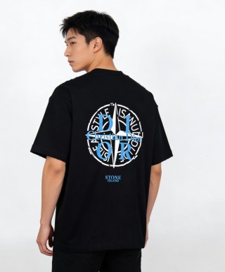 Stone Island Black Compass Logo T-Shirt view 4
