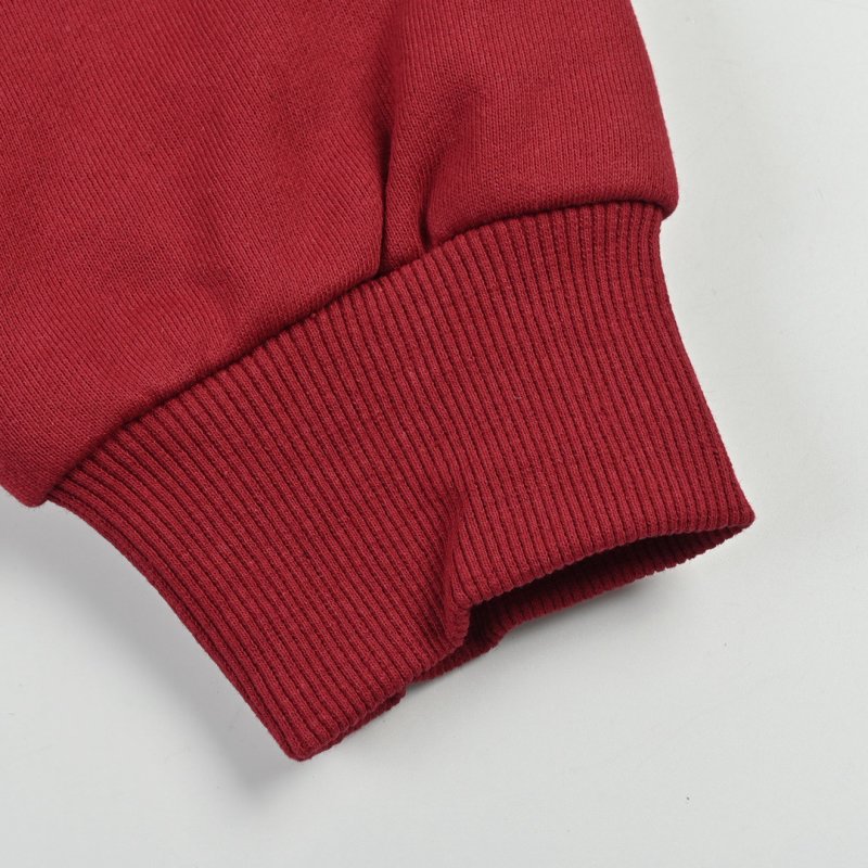 Red Zip-Up Hoodie Jacket with Embroidered Logo view