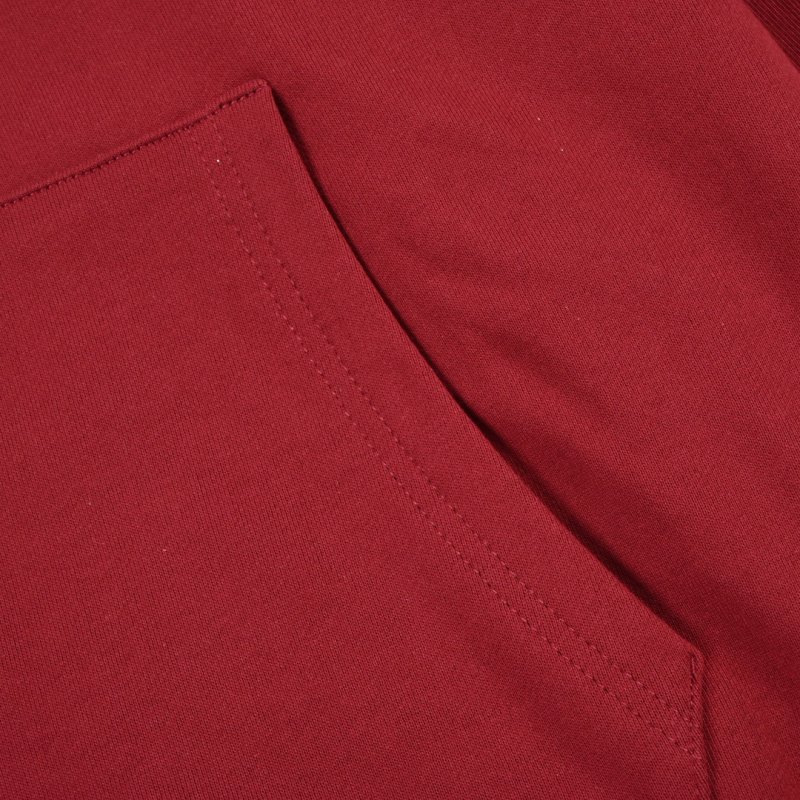 Red Zip-Up Hoodie Jacket with Embroidered Logo view