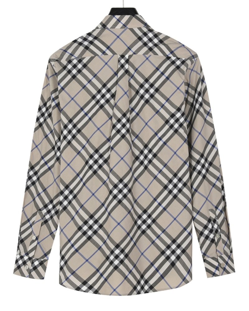 Burberry Check Plaid Long-Sleeve Shirt Cream/Black view