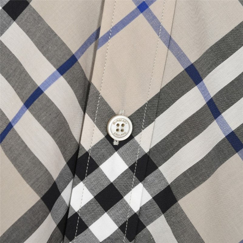 Burberry Check Plaid Long-Sleeve Shirt Cream/Black view