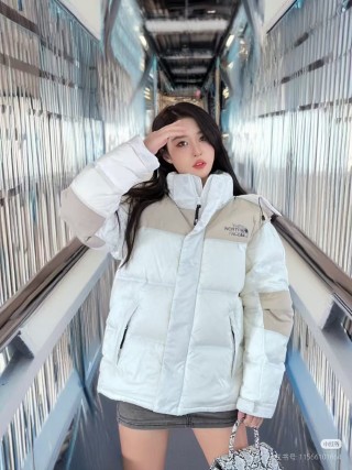 The North Face White Cream Puffer Down Jacket