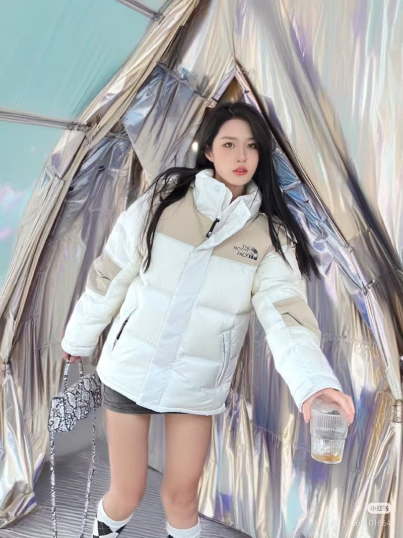 The North Face White Cream Puffer Down Jacket view