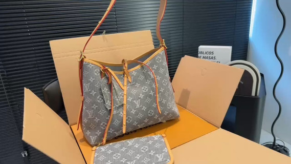 Louis Vuitton Monogram Canvas Tote Shoulder Bag Grey