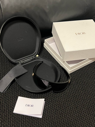 Dior Black Oval Sunglasses with Case