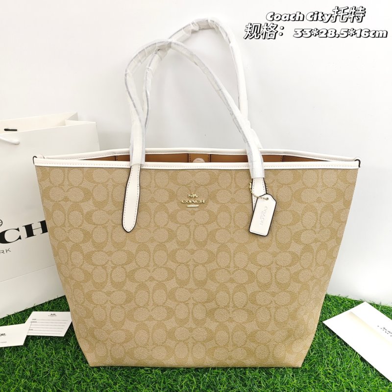Coach City Tote Bag Beige & White view