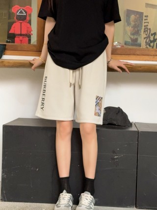 Burberry Beige Check Patch Shorts view 4