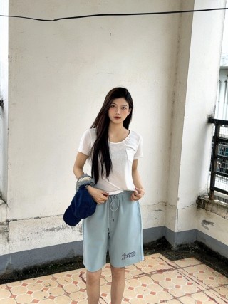 Burberry Light Blue Logo Shorts view 3