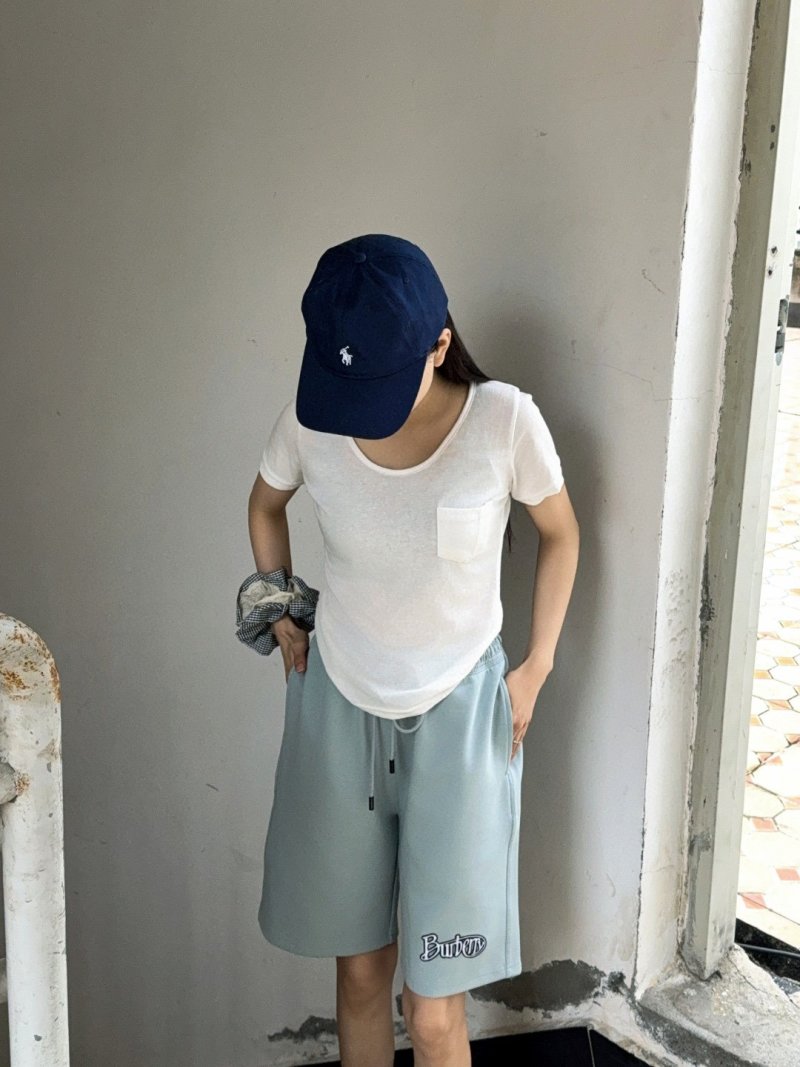 Burberry Light Blue Logo Shorts view
