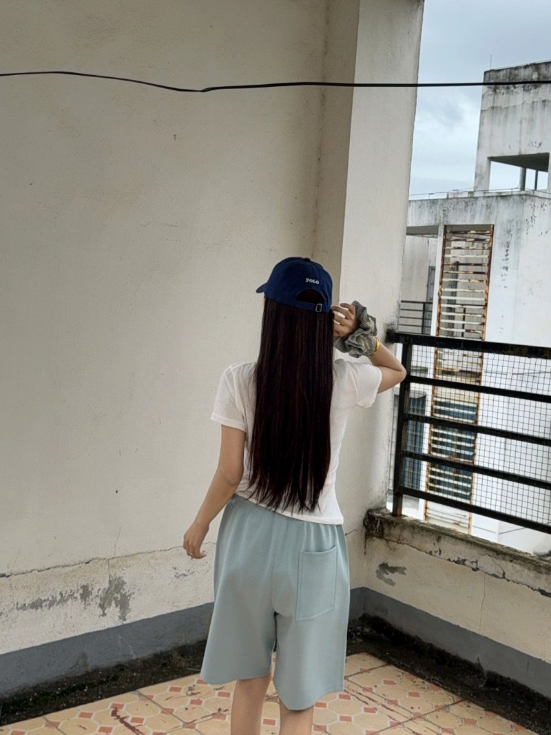 Burberry Light Blue Logo Shorts view