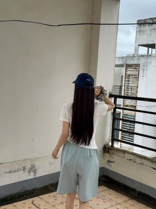 Burberry Light Blue Logo Shorts view 5