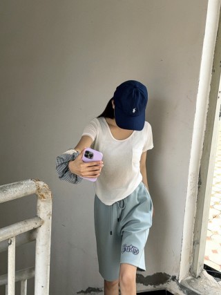 Burberry Light Blue Logo Shorts view 7