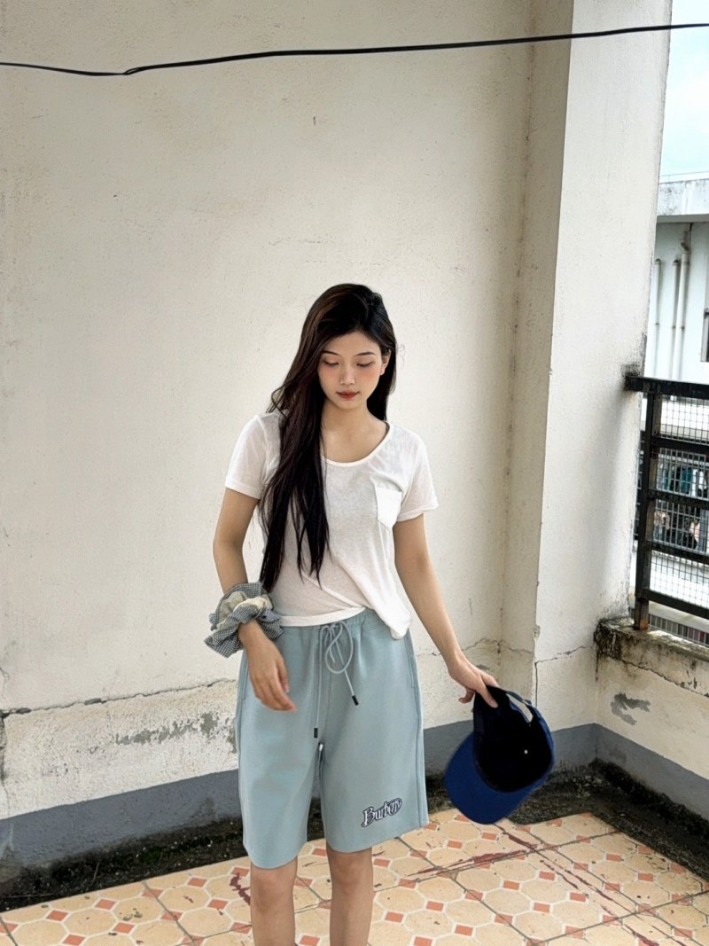 Burberry Light Blue Logo Shorts view