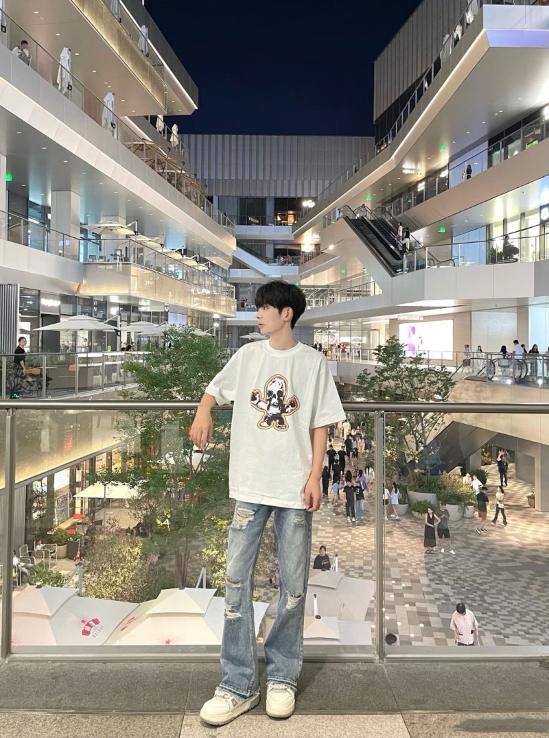 White Skull Graphic Short Sleeve T-Shirt view