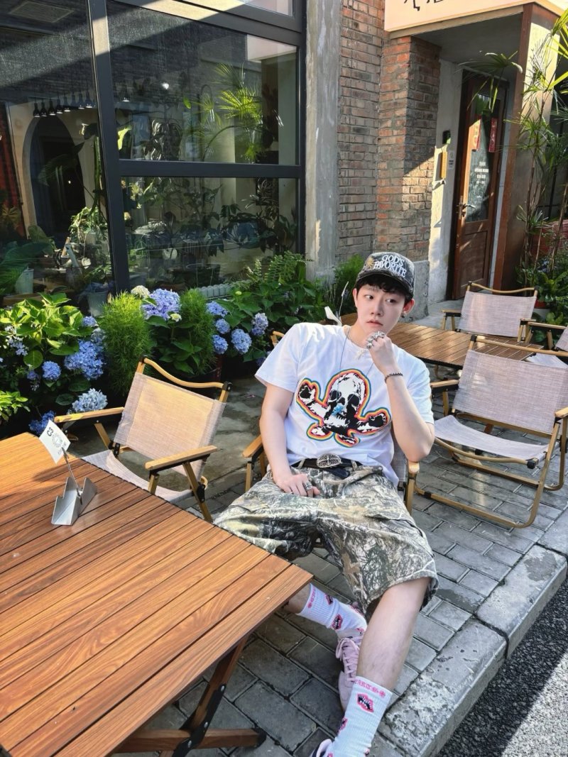 White Skull Graphic Short Sleeve T-Shirt view