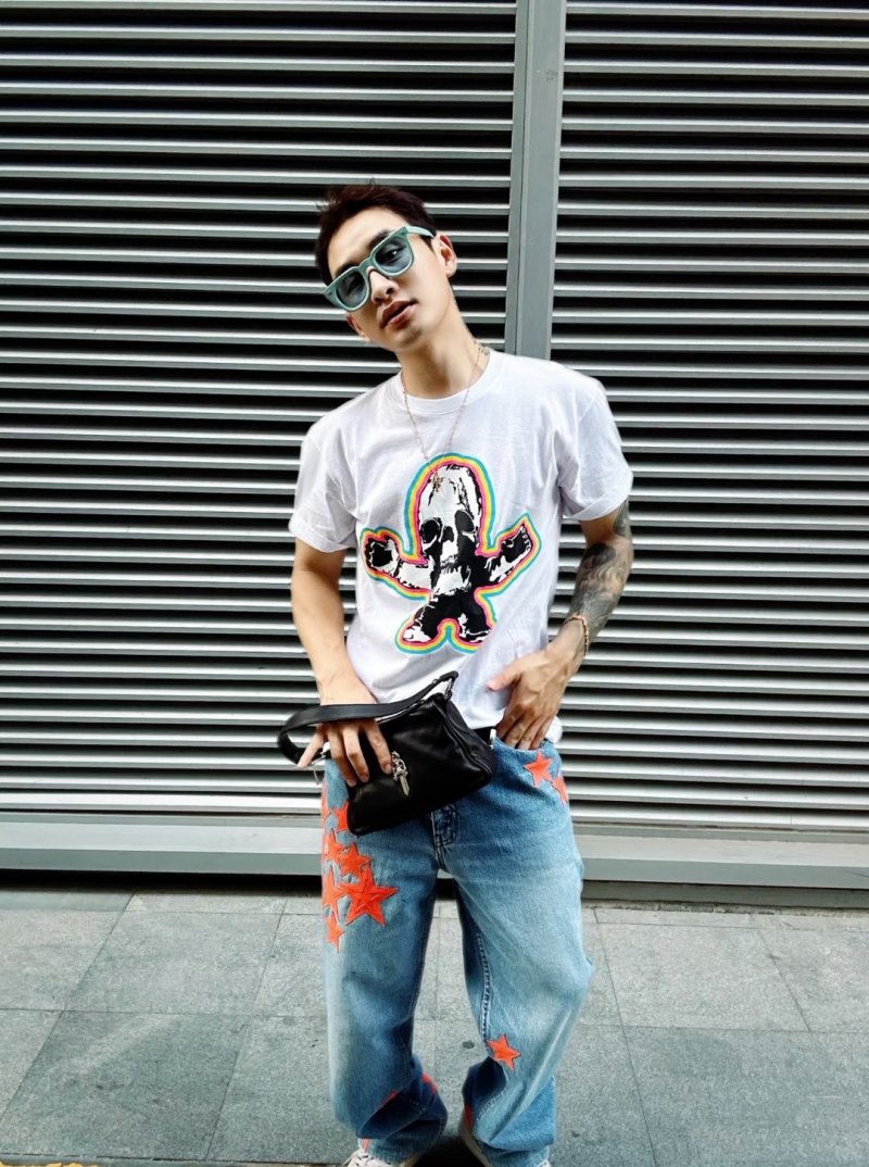 White Skull Graphic Short Sleeve T-Shirt view