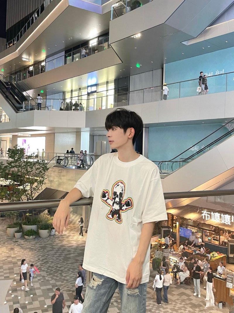 White Skull Graphic Short Sleeve T-Shirt view