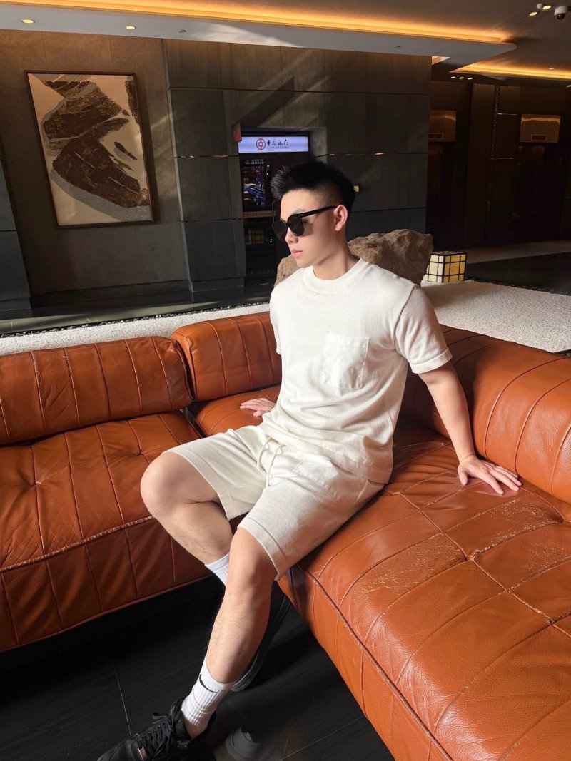 White Pocket T-Shirt & Shorts Set view