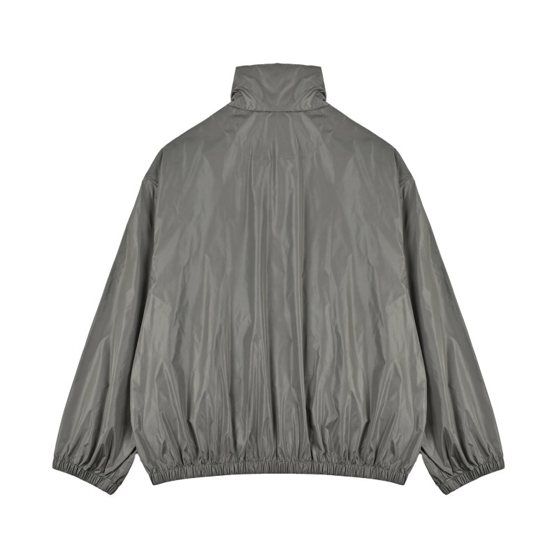 Prada Grey Technical Nylon Windbreaker Jacket view