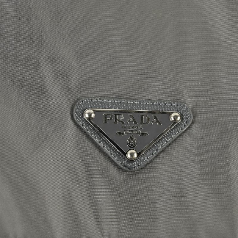 Prada Grey Technical Nylon Windbreaker Jacket view