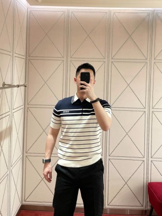 Polo Navy & White Striped Short-Sleeve Shirt view 2